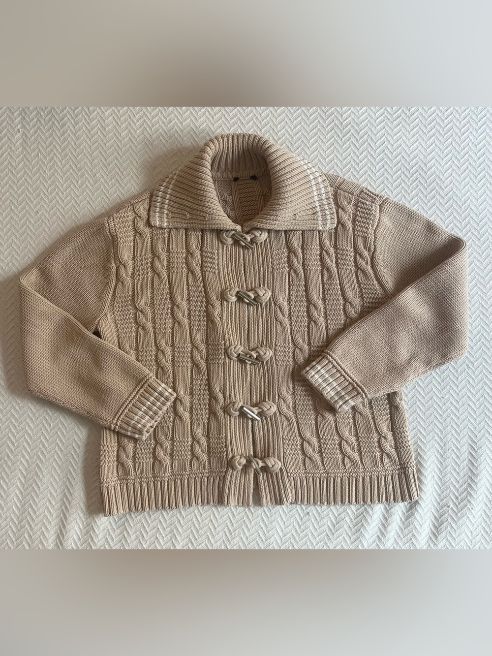Cable Knit Toggle Front Cardigan